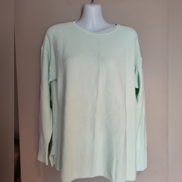 NEW- Kersh Mint Green Women's Light Knit Sweater, Size Large - Picture 1 of 5